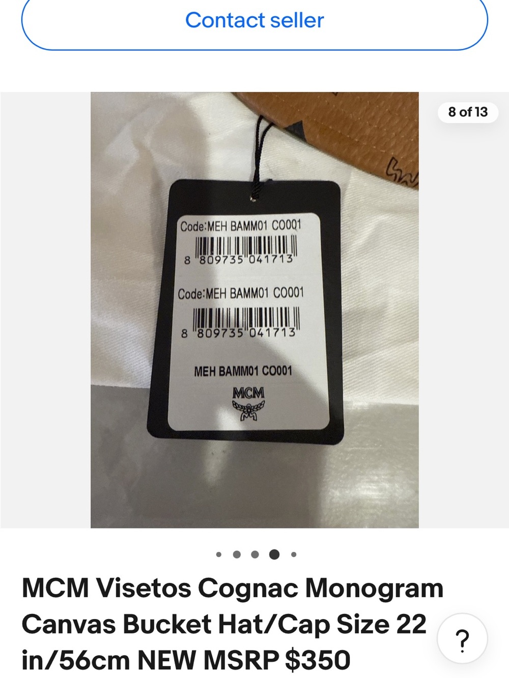 MCM Cognac Monogram Bucket Hat with Black Lining - Picture 4 of 8
